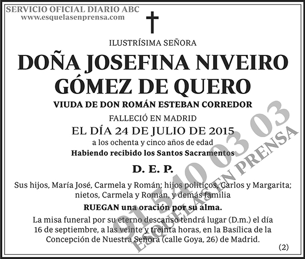 Josefina Niveiro Gómez de Quero